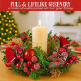 Christabelle 26cm Christmas Centrepiece Lush Green Decor Berries & Baubles 112_GUE513