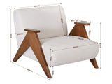 Artiss Armchair Accent Chair Sturdy Upholstered Solid Wood Chenille Fabric White UPHO-K-ARM-FB-BG