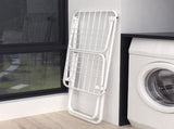 Double Wing Floor Folding Drying Rack For Clothes Quilt Towel-White V1161-108152