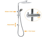 WELS Chrome Dual 10" Slim Rain Shower 5 Modes Handset Mixer Valve Sliding Rail Twin Taps V1233-C4902B22HR005M5C1KSR110KRD201CR