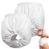 2 Pack Washable Reusable Adult Rubber Incontinence Pants, Waterproof Leakproof Diaper Covers, Soft V1192-AZ-W-28526