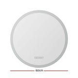 Embellir Bluetooth LED Wall Mirror With Light 60CM Bathroom Decor Round Mirrors MM-E-WALL-ROU-LED-60-BT