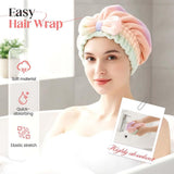 2Pcs Super Absorbent Towel Wrap for Wet, Microfiber Drying Caps, Soft and Fast Drying V1258-DP02-F-42