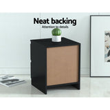 Artiss 2x Bedside Table 2 Drawers - PEPE Black FURNI-E-PURE-BKX2