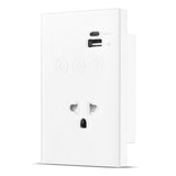 2.4GHz WiFi Wall Touch Light Switch with Type-C USB Power Outlet Neutral Wire Required 2 Way Control V1294-YM0901-HS7880WUS-2