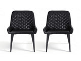 Artiss 2x Dining Chairs Retro PU Leather Kitchen Lounge Cafe Accent Chair Black DINC-B-B02-BKX2
