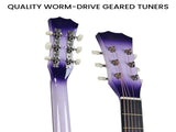 Karrera 38in Cutaway Acoustic Guitar with Carry Bag - Purple Burst CC38-SPU