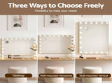 Embellir 90x60cm Makeup Mirror Large Hollywood Vanity Mirror with 18 Dimmable LED Bulbs MM-E-FRAME-6090LED-WH