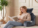 Giselle Bedding Reading Pillow with Detachable Neck Roll & Armrests Sit Up Pillow for Bed Back PILLOW-READ-VEL-GY