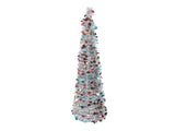 4.9ft PET Foldable Artificial Xmas Tree Sequin Pop Up Xmas Tree for Home Holiday Decoration Silver V1294-YM0901-3115240121612