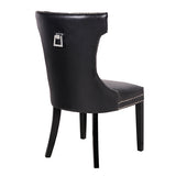 Century 2X Dining Chair Black Pu Wooden Legs V43-DC-CNTRY