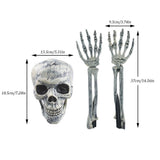 Halloween Glowing Skeleton Head Hands Arms Stakes Luminous Outdoor Decor for Lawn Garden Yard V1294-YM0716-10351200