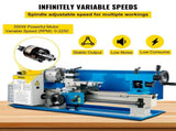 Metal Lathe 7'' x 14'', Mini Metal Lathe 0-2500 RPM Variable Speed,Mini Lathe with 4" 3-jaw V952-0618WXCC000000001V3