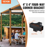 VEVOR Pergola Bracket Kit 4''x4'', 2pcs 4-Way Heavy Duty Corner Bracket V952-LPJJST2PCS4XSCD6IV0
