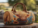 Quilted Duffle Bag, Retro Bohemian Style Large Capacity Quilted Duffle Bag, Premium Cotton-Poly V1366-AZ2-W-26748