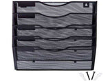 5 Pocket Mesh Hanging Wall File Organizer, Wall Mounted Mail Paper Document Folder Holder, Clipboard V1192-AZ-W-14469