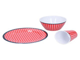 Red Grids Salad Plate Set Imitation Porcelain Fruit Snake Plate for Home Restaurant Hotel V1294-YM0901-3118210178411