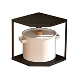 Kitchen Small Corner Shelf Rack Fan Shaped Space Saving Stable Carbon Steel Cookware Stand for Pots V1294-YM0710-3118230294212