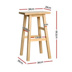 Artiss 4x Bar Stools Kitchen Chairs Wooden Nature BA-G-7031-NTX4