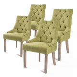 4X French Provincial Dining Chair Oak Leg AMOUR GREEN V274-FT-FC8443-GN4