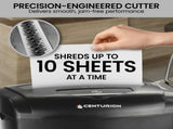 Centurion 21L Cross-Cut Office Shredder 10-Sheet Paper, CD & Credit Card Security SRD-021-010-CD