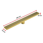 800mm Bathroom Shower Brushed Brass Grate Drain w/ Centre outlet Floor Waste V63-844711