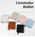 Slim PU Coin Purse, Women's Short RFID Blocking Minimalist Ultra-thin V1106-945-44220-BLU-2PCS