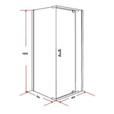Shower Screen 900x700x1900mm Framed Safety Glass Pivot Door By Della Francesca V63-829151
