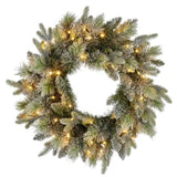 Christabelle 61cm Christmas Wreath Snowy Stamford Spruce with Coloured LED Lights Front Door De 112_NATSS61