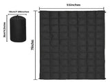 200x140cm Blue Large Outdoor Camping Down Cotton Wearable Warmth Blanket, Quilted Poncho Shawl Throw V888-ELOSUNG52300