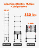 VEVOR Telescoping Ladder Stainless Steel Extension Step 3740mm Portable Ladders V952-SSTTNLSLK125UY2CLV0