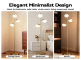 Artiss 3-Light Tree Floor Lamp 165cm Tall Standing Light with Sphere Glass Shades for Modern Homes LAMP-FLOOR-3-GL-GD