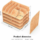 Wooden Desk Organizer for Pen Pencil A4 Paper and Accessories, 32 x 24 x 27cm V1237-ZY-528-260