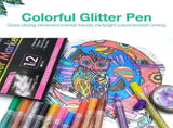 12-Pack Glitter Paint Markers for Rock Painting, Acrylic Craft Pens for Ceramic & Wood, DIY Craft V1192-AZ-W-26096