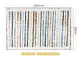 Marlow Floor Rug Short Pile Washable Carpet Soft Plush Non Slip Stripe 200x230 FR2039-200X230