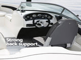 Seamanship 2X Folding Boat Seats with 2X Adjustable Pedestals 3446cm Marine Seat Swivel High Back BS-86522-BK-3446X2