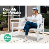 Gardeon 5FT Outdoor Garden Bench Wooden 3 Seat Chair Patio Furniture White ODF-BENCH-5FT-WH