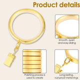 36 Pack 1.65 inch Curtain Ring with Clips, Smooth Quiet Plastic Insert 2.08 inch Diameter Brushed V1366-AZ2-W-15144
