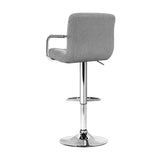 Artiss 4x Bar Stools Fabric Gas Lift w/Armrest Grey BA-K-1055A-FABRIC-GYX4