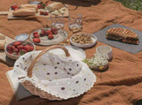 Elegant Rustic Brown Woven Plastic Basket with Handle for Daily Use V1369-AZ3-W-16867