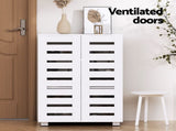 Artiss Shoe Rack Storage Cabinet 20 Pairs 5-tier White Alster FUR-W-SHOE-LVD02-WH