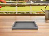 Grey Plastic Plant Pot Saucer with Non- Base, Indoor and Outdoor Planter Tray for Flower Pots V1192-AZ-W-22655
