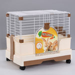 YES4PETS Small Brown Pet Rabbit Cage Guinea Pig Crate Kennel With Potty Tray And Wheel V278-BP205-BROWN