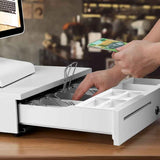 Heavy Duty Metal Cash Drawer, 5 Note & 6 Coin Trays,White V1181-OF011-WH