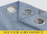 Stone Blue Vintage Linen 100% Blackout Curtains for Living Room,Thermal Insulated Curtains 63" V1258-DP02-C-1288