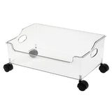 Wheeled Storage Containers Plastic Transparent Under Desk Book Storage Box with Roller for School V1294-YM0706-3117230131811