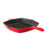 Enamelled Cast Iron Square Grill Pan - Red V196-CIFP03
