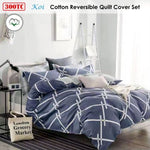 Koi Reversible Quilt Cover Set King V442-ATX-QUILTCS-300TCKOI-BLUE-KI