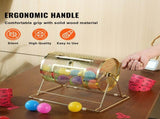 Raffle Drum, 11.6 x 7.48 inch Brass Plated Raffle Ticket Spinning Cage, Holds 2500 Tickets or 100 V952-CJGJS12YC0003G2KPV0