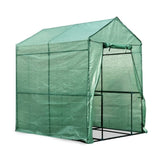 Green Fingers Greenhouse 1.2x1.9x1.9M Walk in Green House Tunnel Plant Garden Shed 4 Shelves GH-WALK-19X12-GR